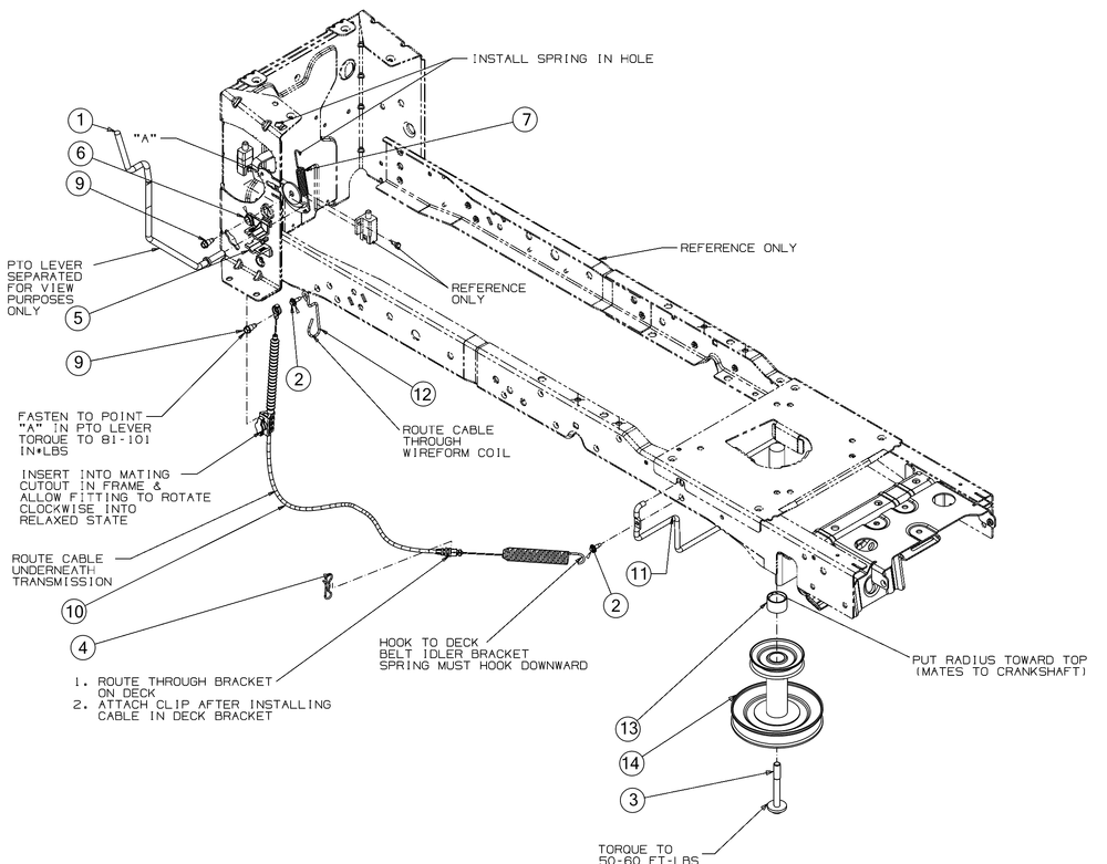 Manual Pto Diagram and Parts List for XT1-LT46KH (13APA1CT210)(2017) Cub Cadet Lawn Tractor